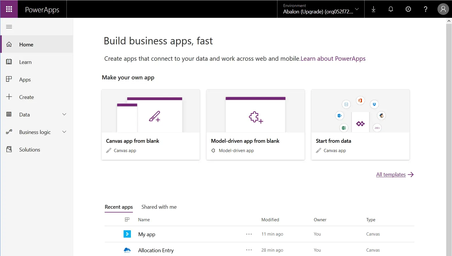 Edge of Microsoft Power Apps